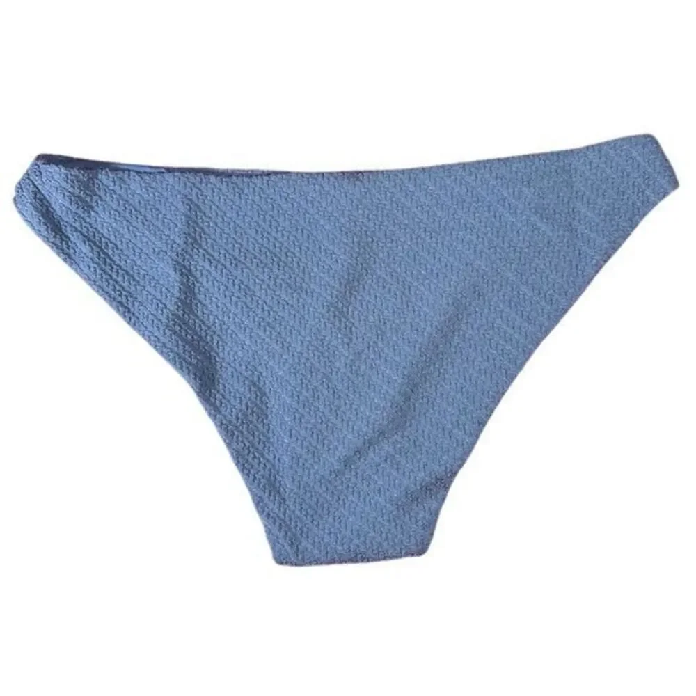 NWT‎ Andie Women's Cheeky Bikini Bottom XL Slate Blue Textured Swimwear Beach